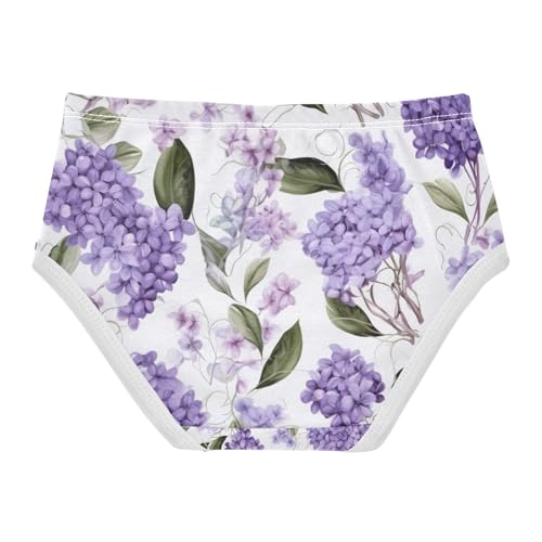 Vintage Flower Purple Cotton Toddler Underwear, Girls Underwear Cotton, 2T–8 Years2