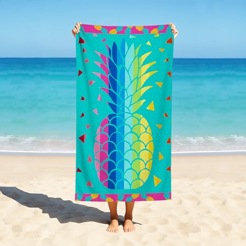 Liniva Home Toalla de Playa 100% Algodón Egipcio – 90x175cm – Extra Suave y Absorbente – 650 g/m Ideal para Playa y Piscina. (PIÑA)