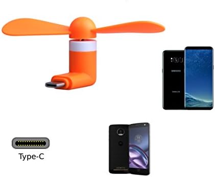 Type C Mini Fan aowner USB C Mini Fan for Phone Gift Package Reversible Plug for Samsung Galaxy S8,S8Plus Google Nexus 5X HuaWei P10,Moto Z (Orange)