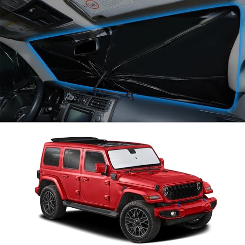 Image of Windshield Sun Shade Umbrella for 2018-2026 Wrangler JL & 2 /4 Door 4XE