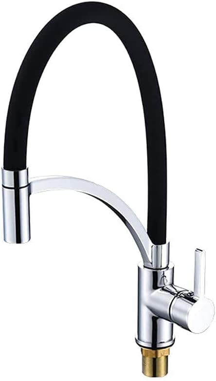 Mitigeur en cuivre tout pur style industriel noir avec ressort de rappel