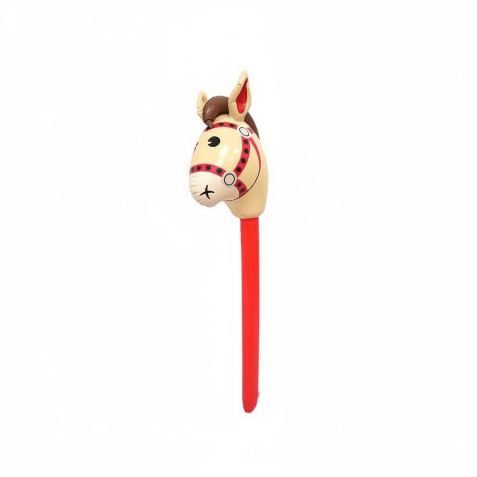 Cheval Gonflable Jouet Tête Cheval Accessoire Spectacle Décor Événement PVC Léger Agréable au Toucher Valve Anti-Fuite Convient aux Jeux Fêtes d'enfants Pièces Scolaires Réunions, Rouge