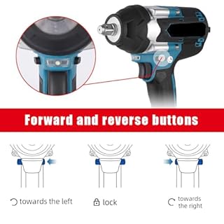 1800N.M Clé à Chocs Sans Fil,1/2 Pouce Boulonneuse a Choc, Compatible avec Makita 18V,Clé à Chocs Multifonction avec Lumière LED,avec 1 batterie, 7200 tr/min,5 vitesses,pour voiture et maison (Bleu)