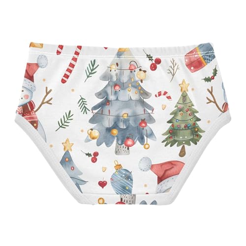 Christmas Tree Snowman Cute Panties Girl Girls Underwear Toddlers Cotton Florals Briefs Undies Kids 2t2