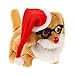 STOBOK Cane di Natale Giocattolo Elettronico Cane da Passeggio Animali di Peluche a Batteria Cucciolo di Cane con Cappello da Babbo Natale Giocattolo Interattivo per I Bambini Regalo
