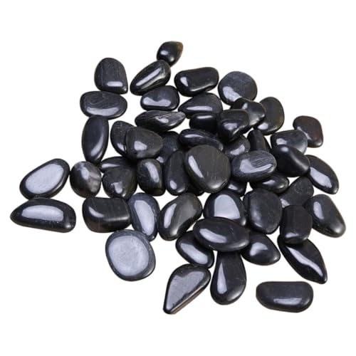 CIYODO Piedras de Río Negras Naturales para Paisajismo Exterior y Decoración de Acuarios Guijarros Redondos de 2-4 CM 2 Kg Resistentes al Desgaste y Retención de Humedad para Jardines
