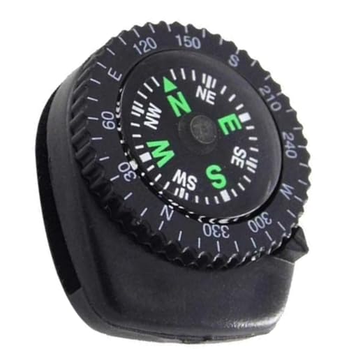 Mini brújula negra compacta para supervivencia y navegación miniatura 1