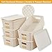 Bagnizer Small Plastic Twill Woven Storage Baskets with Lids, Stackable Organizing Containers with Labels for Pantry Closet Office, 6-Pack,10.35