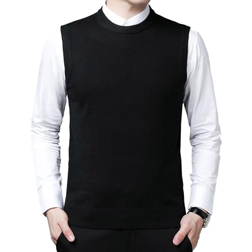 Men'S Wool Warm Vest Slim Fit Casual Sleeveless Pullover Sweater Thick Lamb Wool Outdoor Work Vests