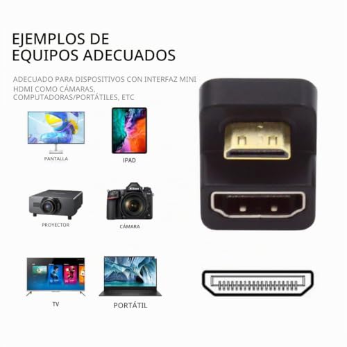 Adaptador HDMI macho a hembra Chenyang 4K@60Hz con codo de 180 grados 3