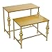 Gold Industrial Retail Display Tables, 2PCS Standing Display Rack for Clothes Bags Jewelry, Clothing Shoes Display Shelf Nesting Tables, Metal Standing Display Riser Shelf for Boutique Clothing Store