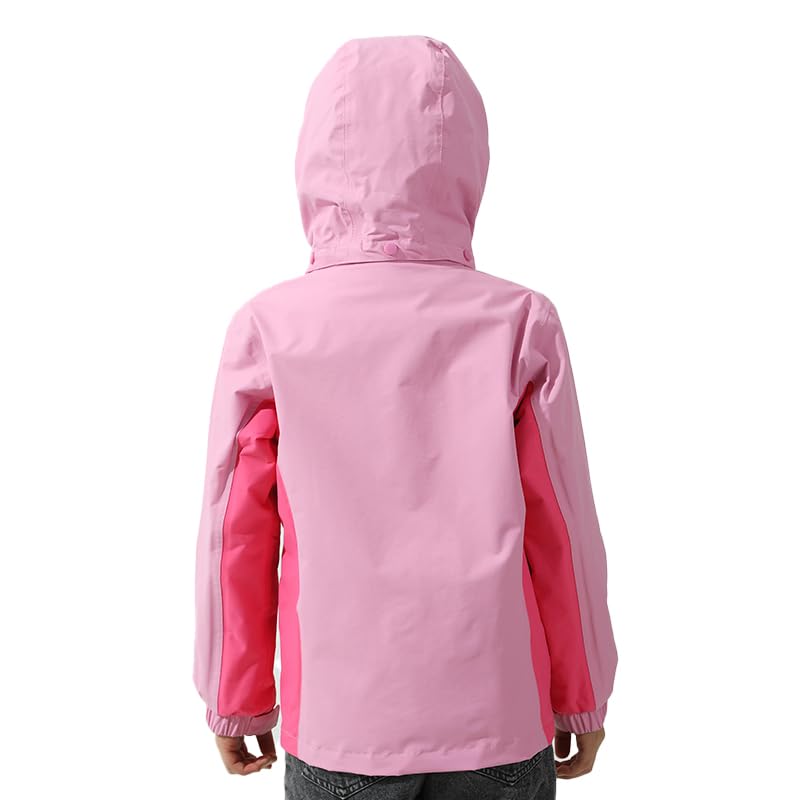 Image of YINGJIELIDE Boys Girls Waterproof Rain Jackets Kids Easy to Fold Windbreaker Lightweight Outdoor Hooded Raincoat