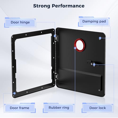 Image of CAMPLUX RV Water Heater Door 15 x 15 Inches, RV Water Heater Access Cover for 4 /6 Gallons RV Tank Water Heater, Black