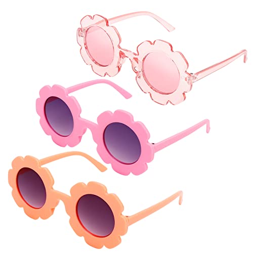 DRESHOW - DRESHOW Lunettes de Soleil pour Enfants Lunettes Rondes à Fleurs pour Filles et Garçons Accessoires de Fête