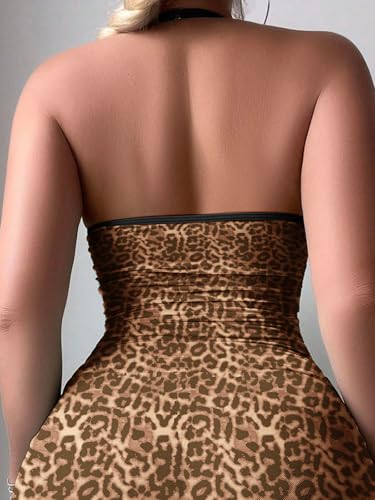 PITINAN Sexy Chain Sheer Mesh Ruched Bodycon Mini Night Out Club Dress with Thong 2 Piece Outfits4