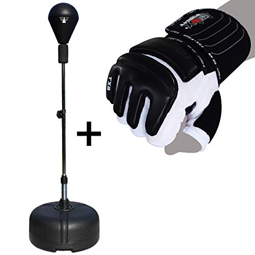 FOX-FIGHT Saco de Boxeo de pie Trainer Altura Regulable 120u00a0cmu00a0u0096u00a0160u00a0cm Entrenamiento Guantes Guantes Stand Caja Pelota de, Tamaño S - Schwarz, 11.02