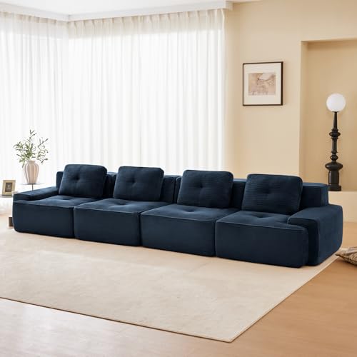 Image of Corduroy Modular Sectional Sofa, Oversized Cloud Couches for Living Room