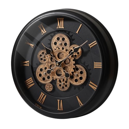 16 " Moving Gear Industrial Wall Clock