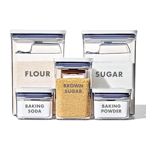 OXO Good Grips 8-Piece Prelabeled Baking POP Container Set