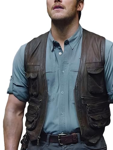 Men's World Outdoor Kingdom Leather Vest - Chris Vintage Pratt Brown Leather Vest2