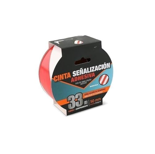 PRENDELUZ Cinta de señalización adhesiva compacta de 33m, ideal para delimitar áreas y mejorar la seguridad en distintos entornos.