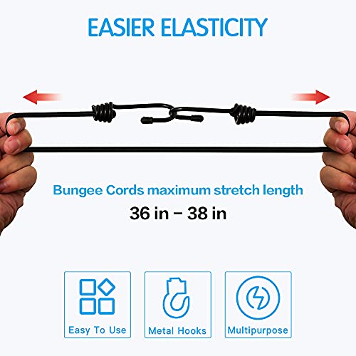 9 Pack Bungee Cords With Hooks, Heavy Duty 18 Inch Bungee Ropes Straps For Bikes Car Caravan Trunks Camping Rvs And Sports Equipment Etc #TOP3