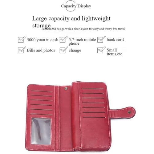 Civilizek/Beyonddraw Women's Fashion Zipper Wallet, Large Capacity Long Purse With Multiple Card Slots, Elegant Design (Color-G)4