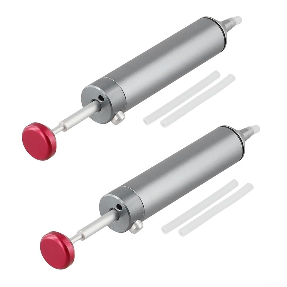 Bombas desoldadoras de aleación de aluminio 2 piezas con tubos de silicona, pluma de succión de soldadura portátil para placa de circuito y mantenimiento de componentes electrónicos