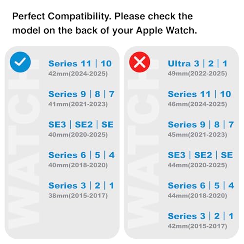 STG Sport Silicone Bands Compatible with Apple Watch Band Ultra 3/2/1 49mm, Series 11/10 46/42mm, 9/8/7 45/41mm, SE 6/5/4 44/40mm, 3/2/1 42/38mm S/M M/L for Women Men by STG Sport - Used condition - Image 2