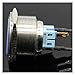 30mm 6V 12V 24V 220V Blue Ring LED Light Momentary/Lock Push Button Switch DPST Metal Industrial Marine DIY Switch(Blue,Momentary,24V)