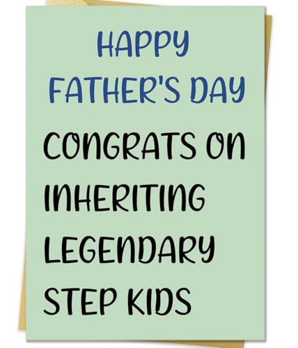 OJsensai Happy Father’s Day Card for Stepdad, Best Fathers Day Gift from Step kids, Naughty Fathers Day Card for Bonus Dad, Unique Father’s Day Gift Idea for Step dad