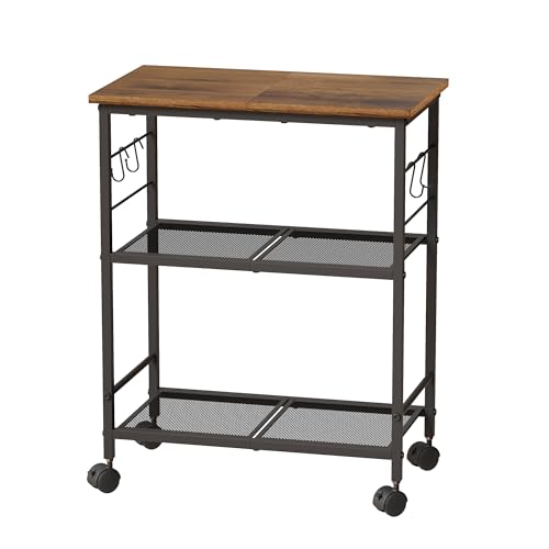 BEWISHOME 3-Tier Rolling Kitchen Microwave Cart, Small Microwave Stand by BEWISHOME - Used condition - Image 9