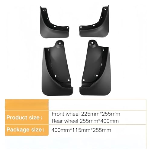 Garde-boue pour Tesla Modèle Y 2020-2024 : kit de protection complet avant et arrière