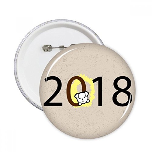 Badge bouton chiot Bonne année décoration cadeau originale lot de 5 L