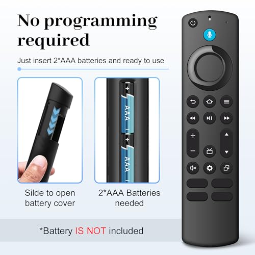 Replacement FireStick Remote for All Fire Smart TV, TV Cube(1st/2nd/3rd Gen), Stick 4K Max/4K (1st/2nd Gen), Stick (2nd/3rd Gen/Lite/HD), Smart TV 3rd Gen, for Insignia-Pioneer-TCL Series TVs