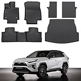 SHINJEW Floor Mats for Toyota RAV4 2019-2024 2025 (Include Hybrid),All Weather TPE Car Floor Mats Fit for Toyota RAV4 Accessories，Full Sets 6 PCS
