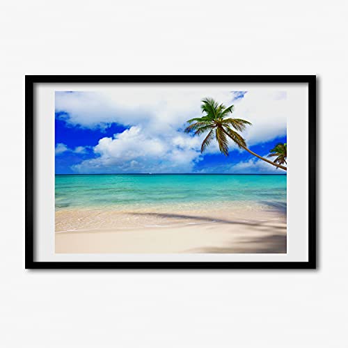 Cadre photo plage des Caraïbes Tulup en bois MDF 60x40 cm
