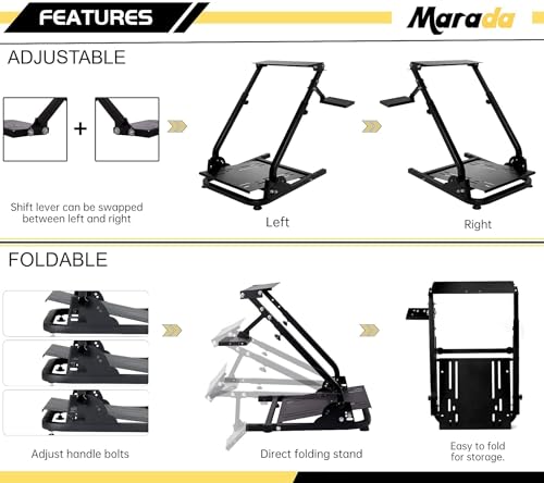 Marada SIMULATOR COCKPIT MN G920 Racing Simulator Cockpit Compatible With Logitech/Thrustmaster G27 G25 G29 G920,Pro Gaming Steering Wheel Stand,Wheel And Pedals Not Included thumb #4