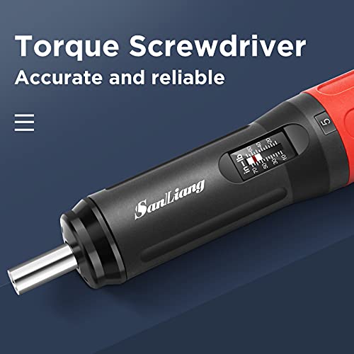 Image of Sanliang Torque Screwdriver Wrench Driver Bits Set 10-70 Inch Pounds lbs for Maintenance,Tools, Bike Repairing and Mounting. (10-70 in-lbs)
