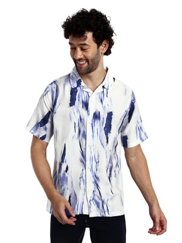 Image of GRECIILOOKS Men's Shirt - Summer Button Down Shirts || Half Sleeve Shirt for Man||Stylish Mens Casual Shirts||Formal and Comfort Rich Printed Shirt`s for Mens