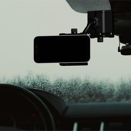 Support de téléphone pour rétroviseur de voiture universel noir rotatif 360° en silicone