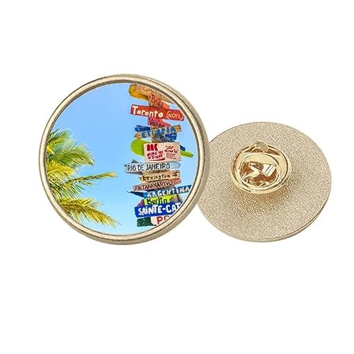 Broche ronde en métal doré Guidepost luxe motif nuage M