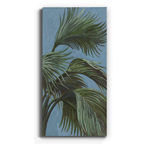 Renditions Gallery Canvas Nature Wall Art Modern Paintings & Prints Decor Green Waving Palms Romantic Glam Botanical Artwork Wall Hanging for Bedroom Office Kitchen - 20"x40" LT43