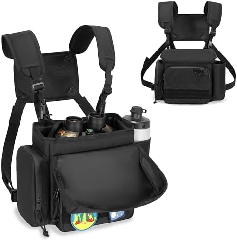 best bird harness for hiking that will change your outdoor adventures 7 CURMIO Binocular Harness Chest Pack, Binos Case with Adjustable Strap for Bird Watching, Hiking and Shooting, Black(Bag Only)