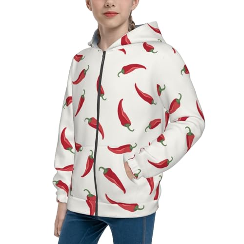 Chili Kid Hoodies Boys Zip Up Sweatshirts Girls Pullover with Pocket