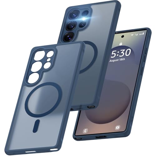 Aunote Galaxy S25 Ultra �P�[�X Magsafe�Ή� �J�����ی� �ČRMIL�K�i �ϏՌ� �}�b�g ���^ �X�g���b�v�z�[���t�� ���C�����X�[�d�Ή� �X�}�z�P�[�X �M�����N�V�[s25 Ultra �P�[�X �u���[