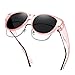 HAOLOTA Fit Over Glasses Sunglasses for Women Polarized, Trendy Cat Eye Sunglasses Wear Over Glasses, UV Protection