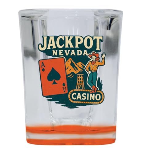 Vaso Shot Glass Cuadrado 2 oz Base Naranja