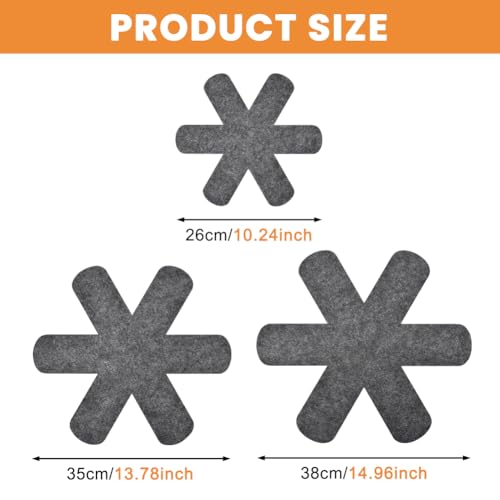 Pot and Pan Protectors,w/Dishcloths,Pans Protector for Stacking,Set of 15 in 3 Size,Felt Pan Separators for Stacking,Cookware Protectors Pot Divider Separator Pad for Save Space