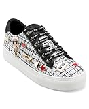 KARL LAGERFELD Women's Cate Pins Tweed Lace up Sneaker, Nude, 8